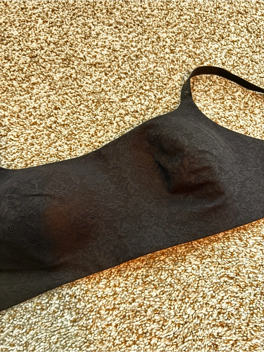aerie Smoothez Black Lace Wireless Comfort Bra (L)